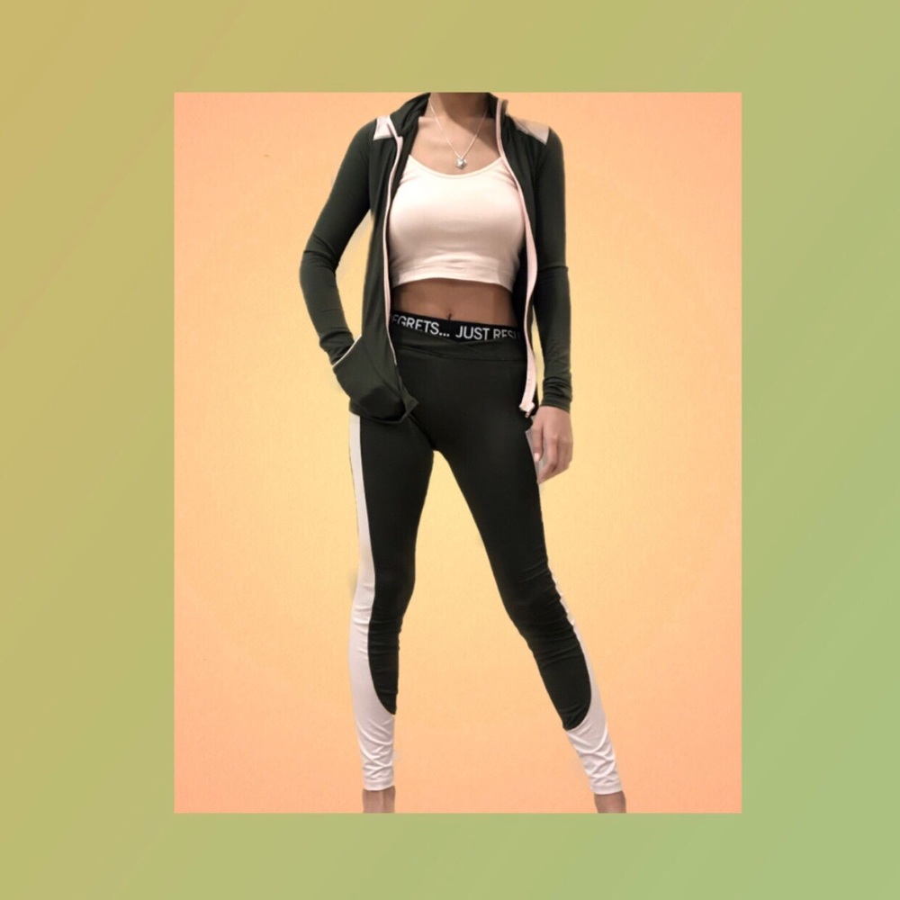 Green and pink tracksuit